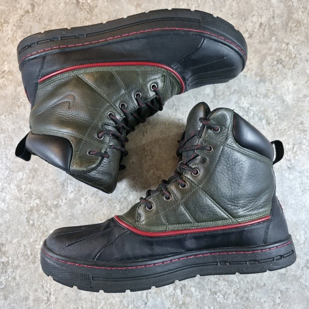 Y2K Nike Woodside ACG Duck Boots Green Black Waterproof Mens Size 11 #386469-300